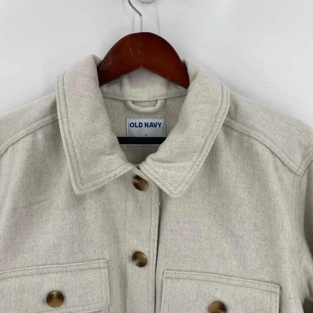 Off White Soft Brushed Shacket With Pockets Old N… - image 8